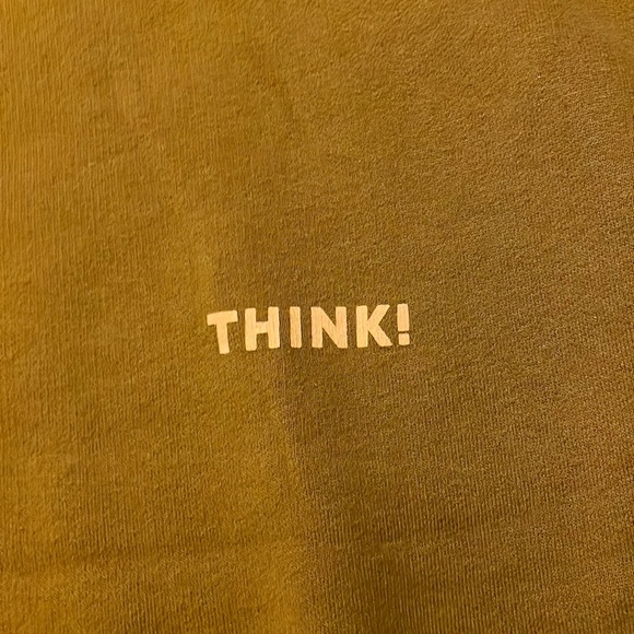 Zara Brown Crew Neck Sweatshirt with Pink ‘Think’ Logo on right side of chest - Picture 4 of 6